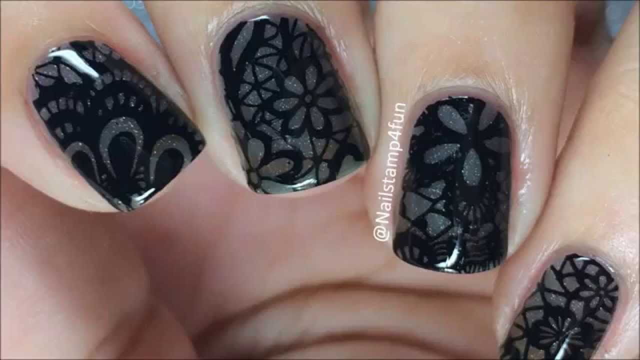 How to: Black Lace Nail Art