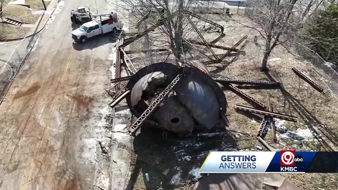 Independence water tower demolition runs into mishap