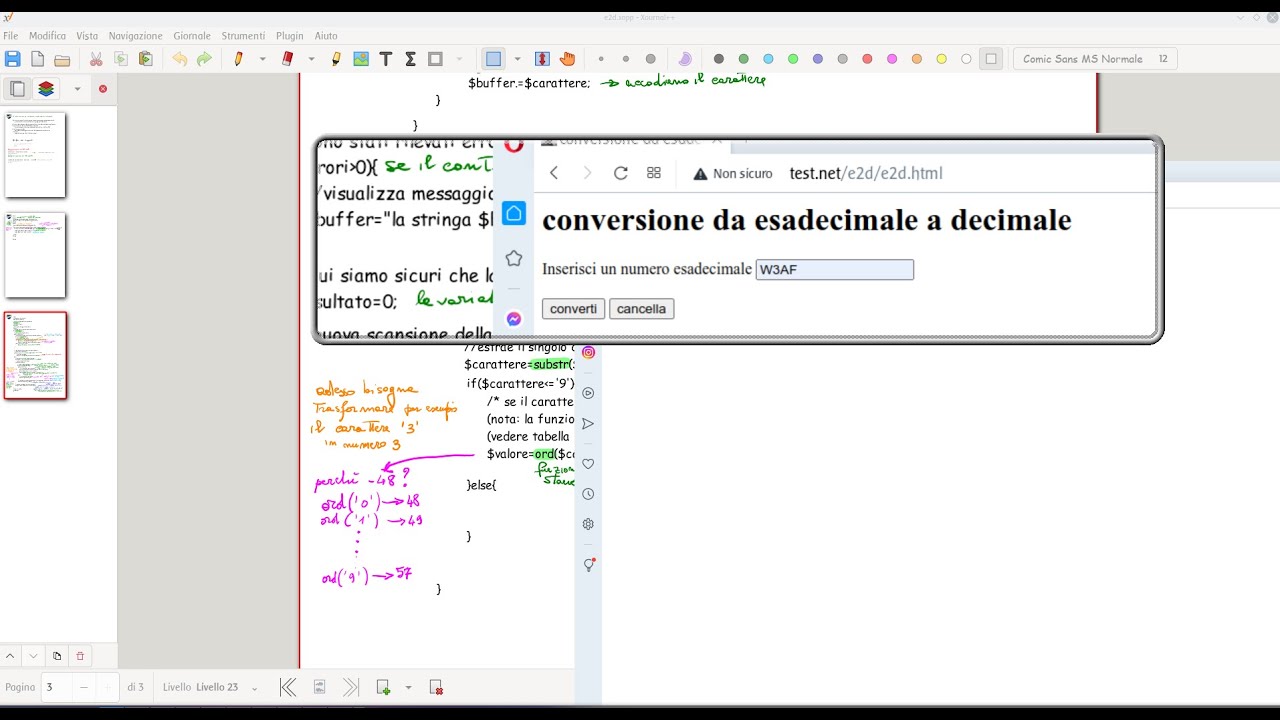 conversione da esadecimale a decimale (codifca HTML+Php)