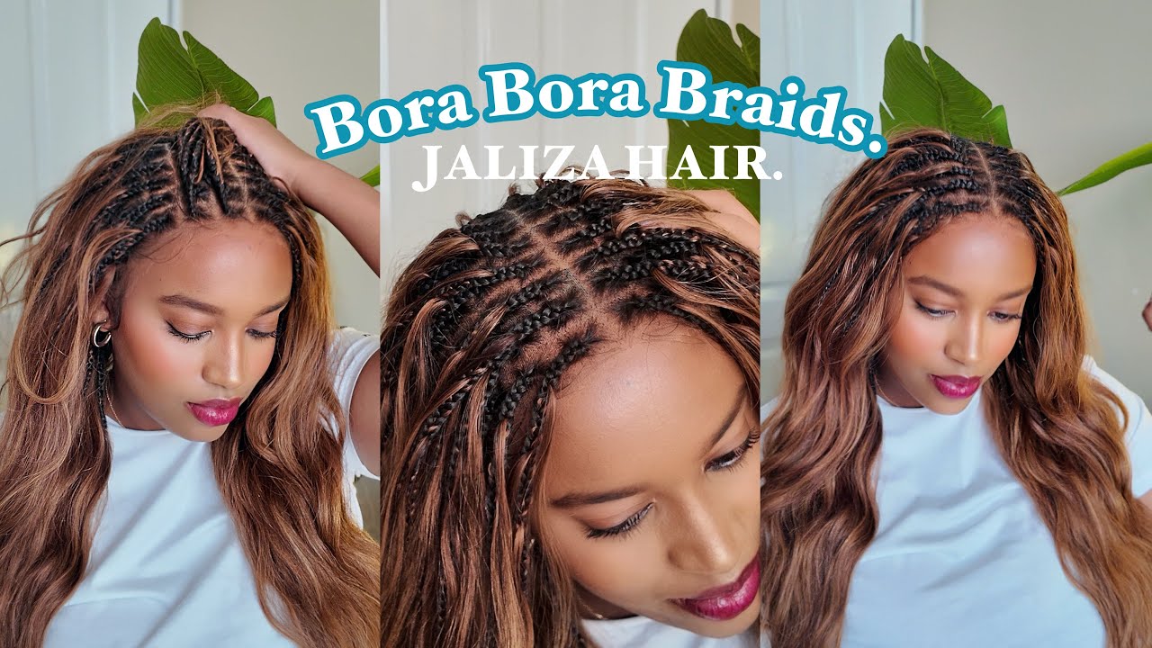 Grwm: Bora bora braids in less than ten minutes ! Glueless, most natural human hair braids ft JALIZA