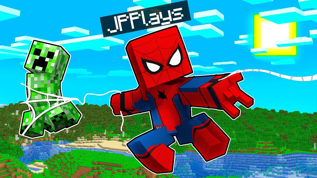 JOGUEI NO MODO SURVIVAL SENDO O HOMEM-ARANHA NO MINECRAFT !