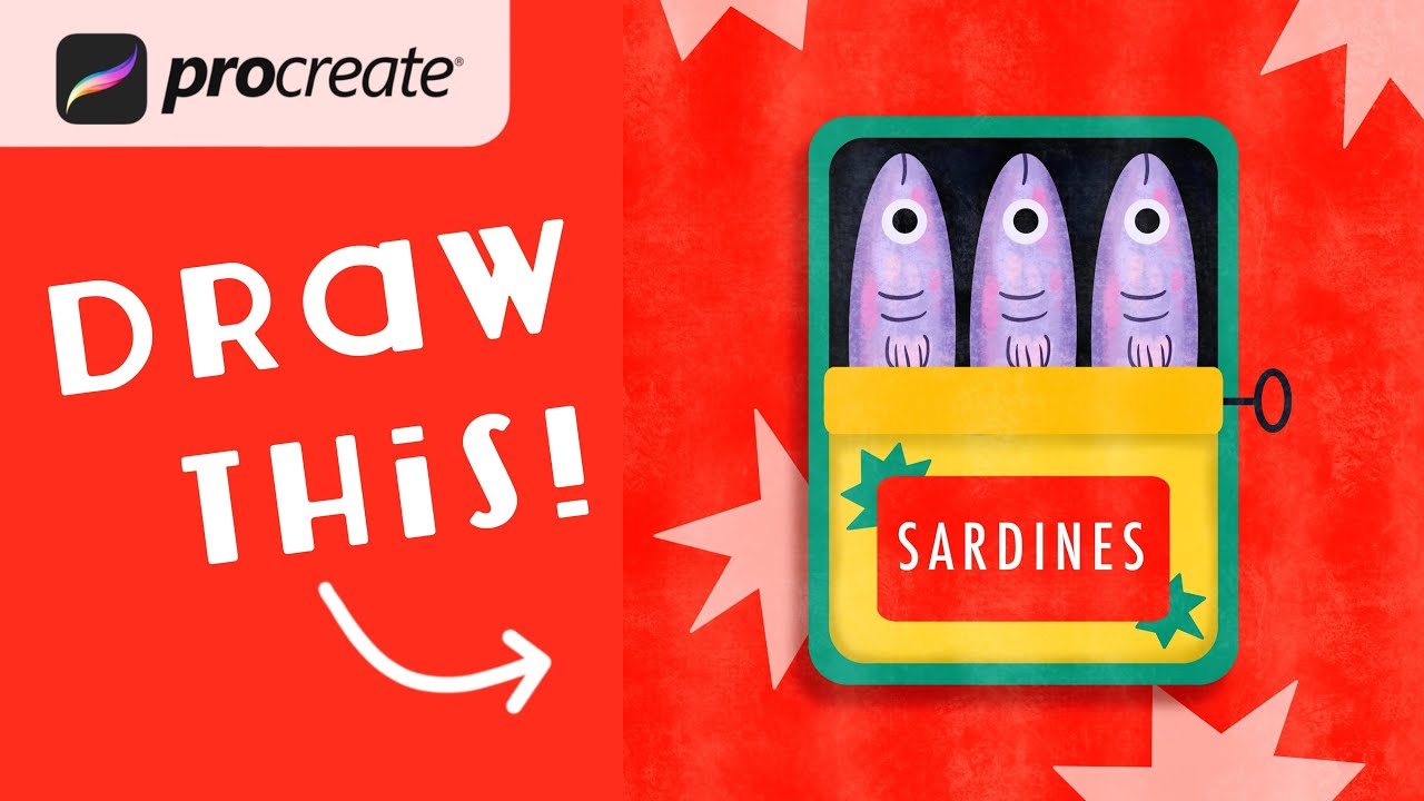 Procreate Step by Step Tutorial - Sardines Can - Digital Art - iPad Illustration for Beginners