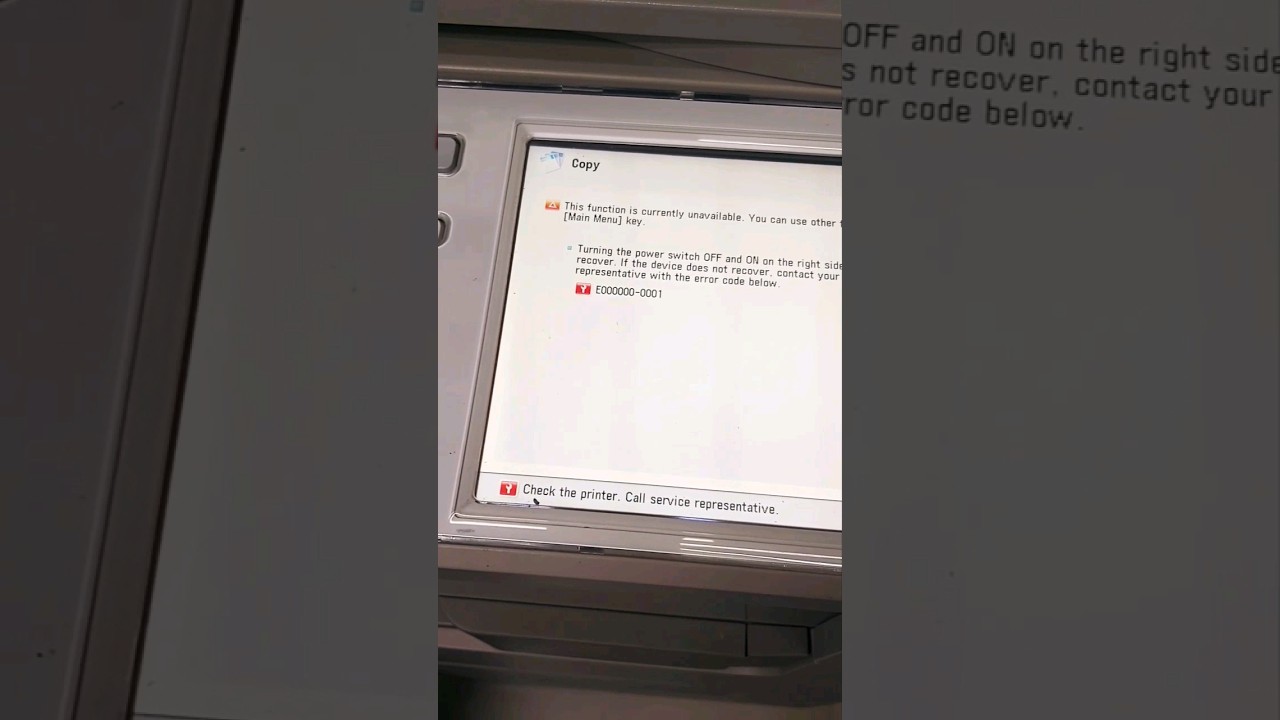 Canon imageRUNNER Advance 4225i Error E000000-0001 How to solve #tech #shorts #hindi
