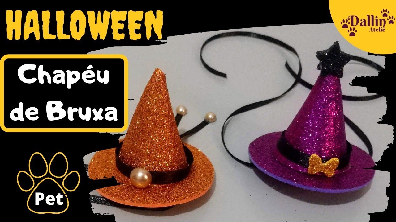 Chapeu de bruxa Pet | Super Fácil | HALLOWEEN 🎃