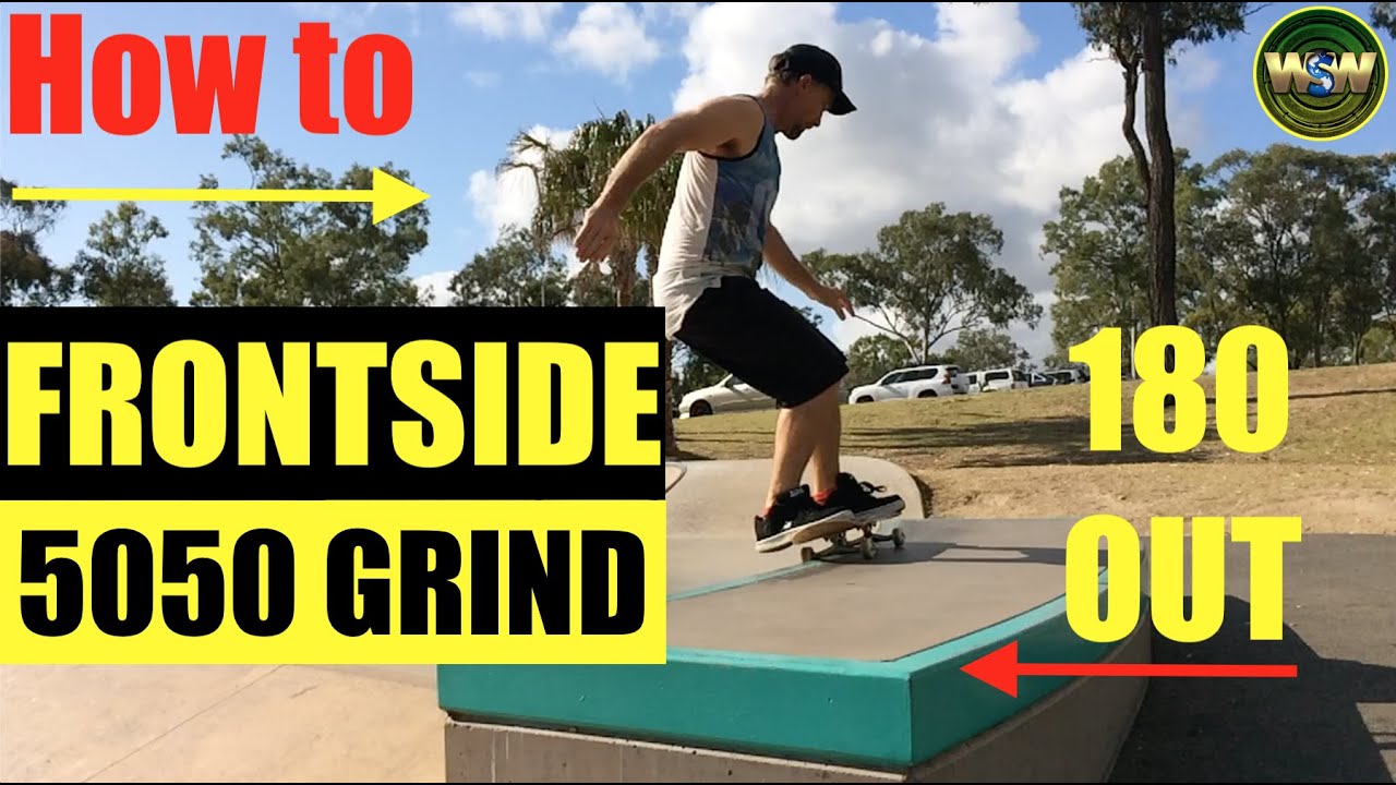 How to Frontside 5050 grind 180 out on a ledge - (Skateboarding tutorial)