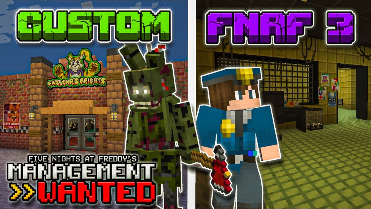 CUSTOM Minecraft Fazbear Frights/FNAF3 Map Tour | Management Wanted Mod