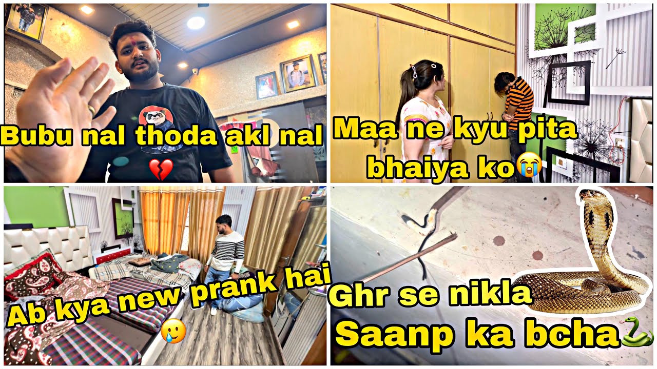 ghr se nikla saanp ka bcha🐍||New prank ke chkr me😭Mummy ne bht pita😭💔|| Bubu kyu hoyi gussa 🥹😡