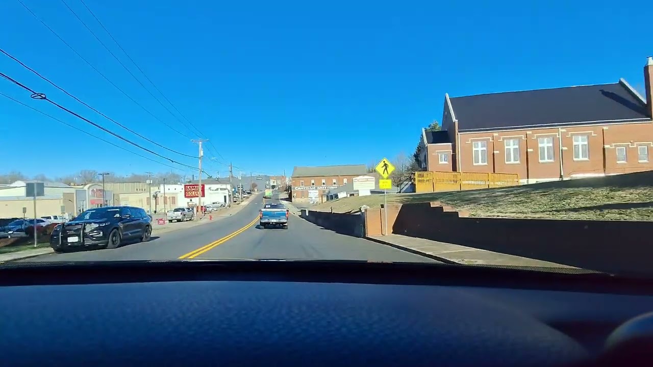 Dash Cam drive through Main St. in Chatham, VA