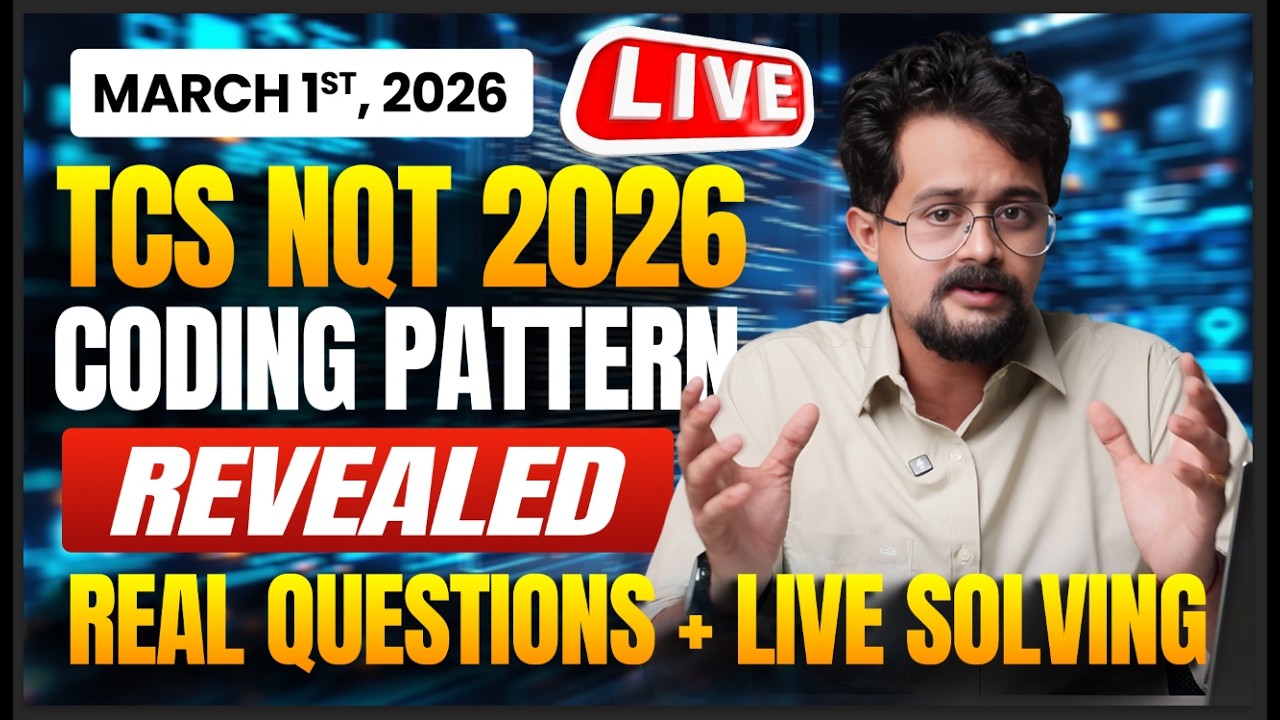 TCS NQT Coding Questions Breakdown + LIVE Solve 🔥 | Don&rsquo;t Enter the Exam Without Watching This