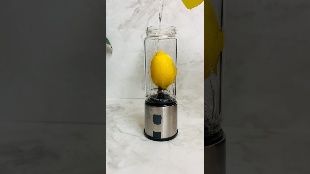 I Put a Whole Lemon in a Portable Blender&hellip; WOW! 🍋⚡#shorts