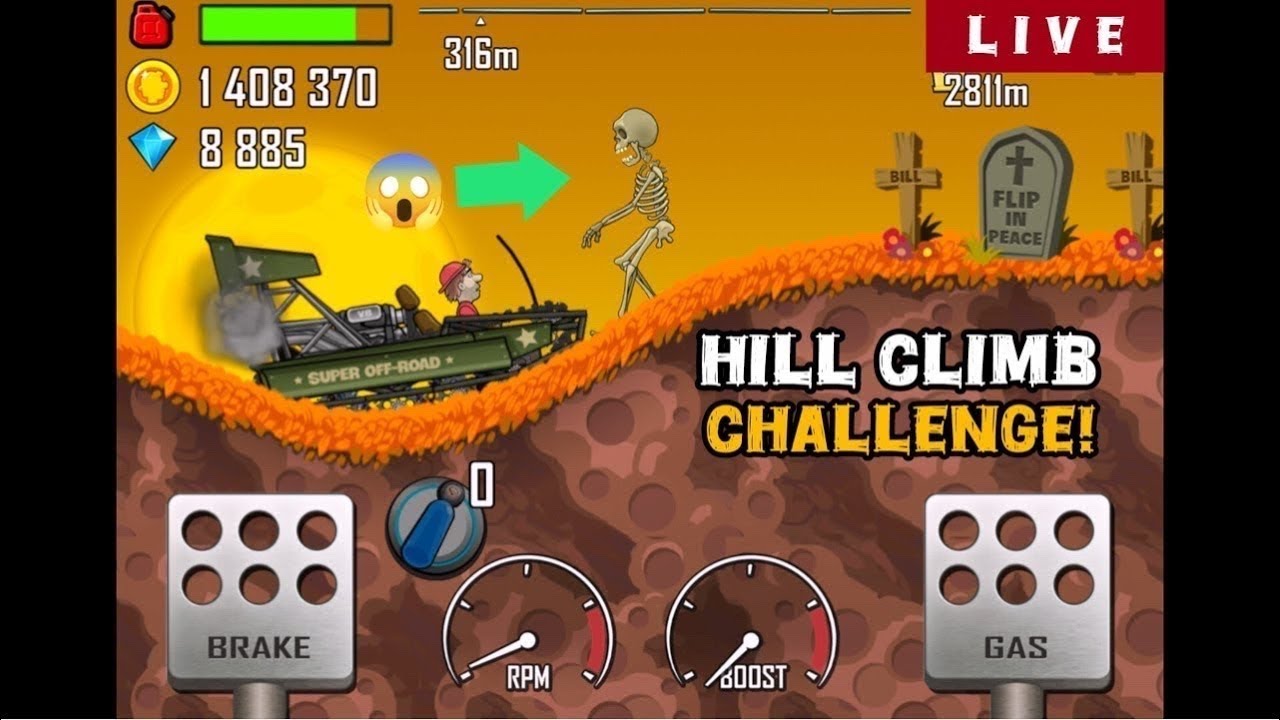 🔴[ LIVE ] Hill Climb Racing Day 10 – 10000m Target 🎯 | iPad Gameplay 💀 #racing #viral #gaming