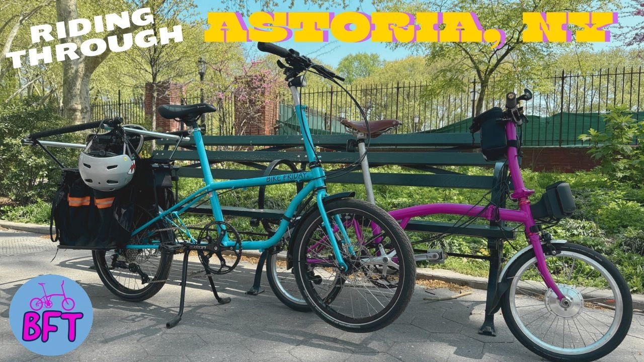 SUNDAY AFTERNOON RIDE IN ASTORIA NEW YORK WITH BIKE FRIDAY + BROMPTON FOLDING BIKE