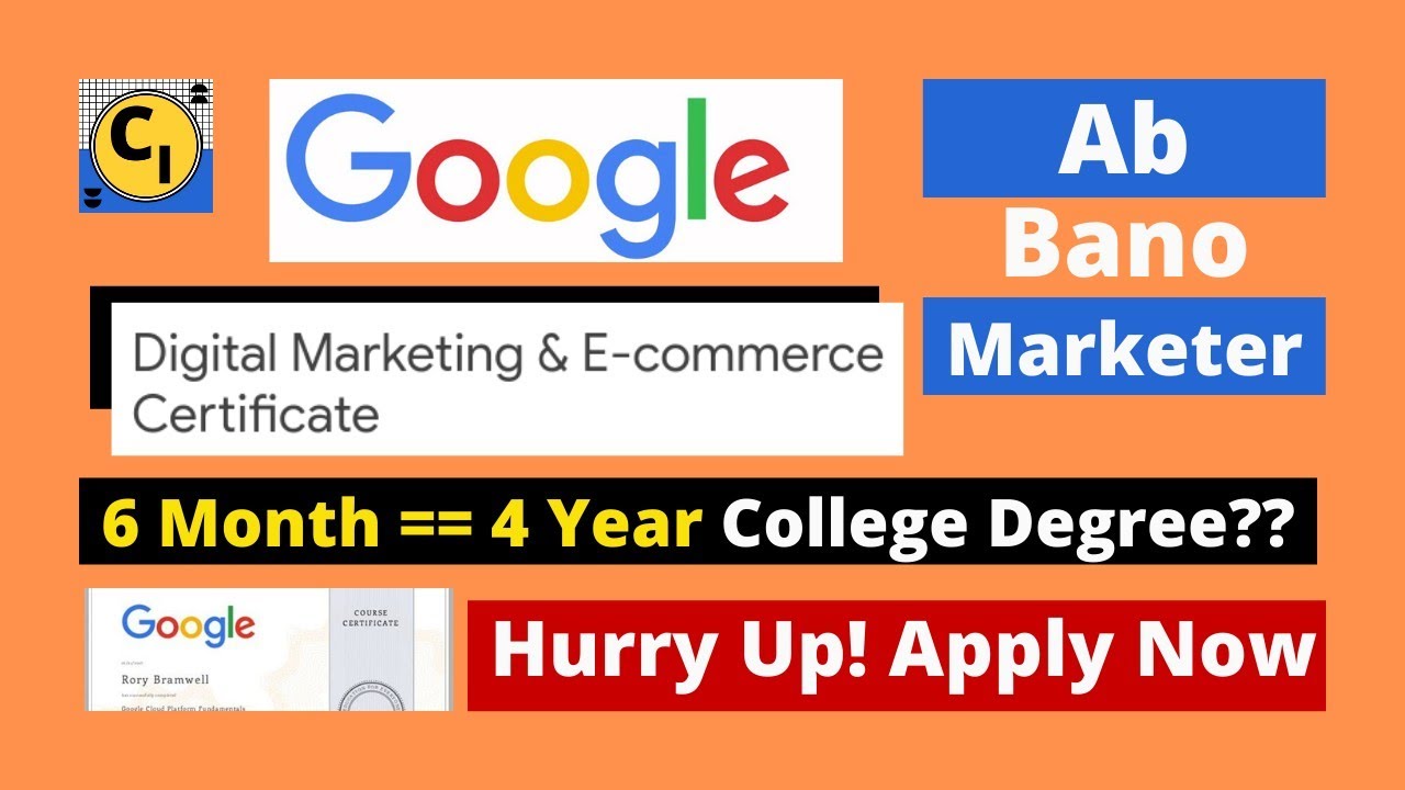 Free Google Digital Marketing and E-Commerce Certificate | Grow With Google | Course Intern