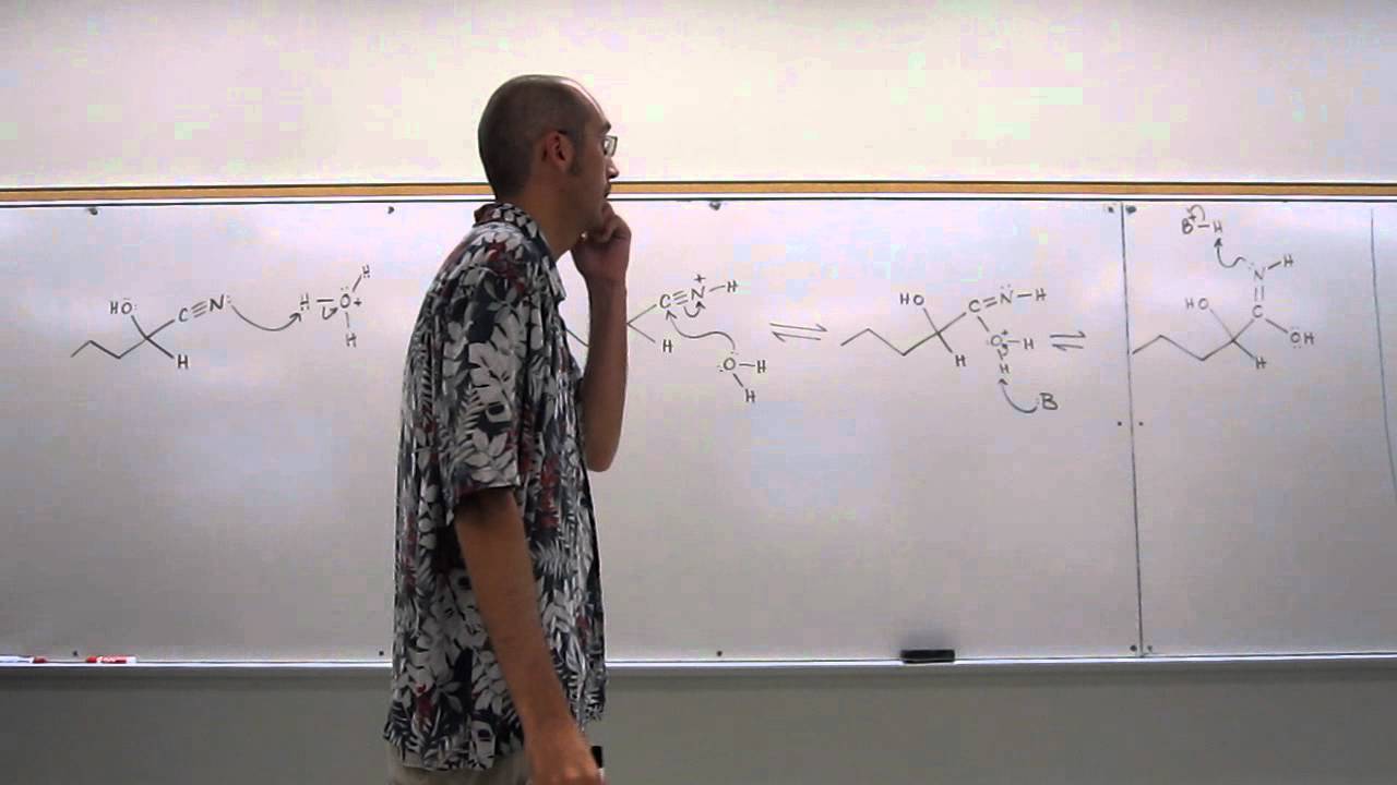 Organic Mechanism - Cyanohydrin to alpha-Hydroxy Carboxylic Acid 001