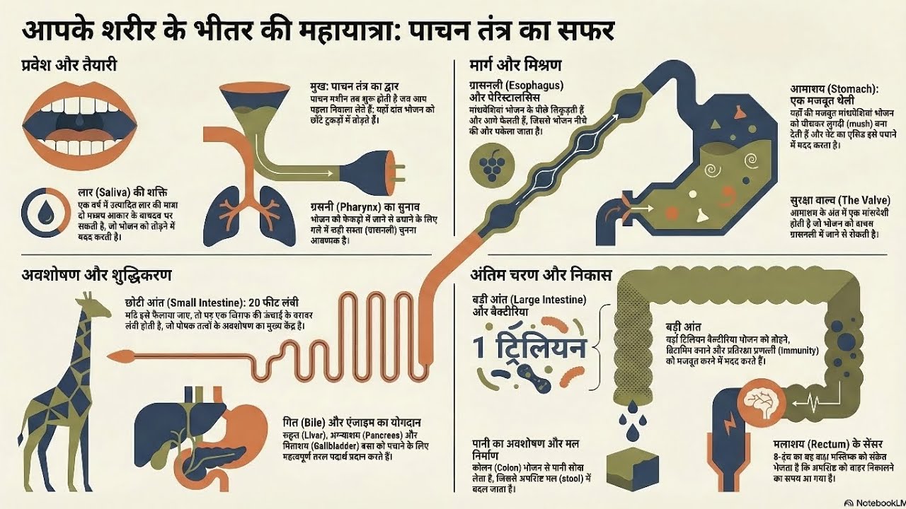 पाचन तंत्र की रोमांचक यात्रा: #digestivehealth #digestion #digestivesystem 