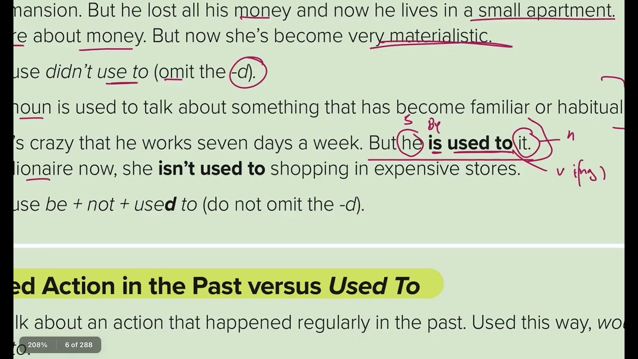 لغة انجيلزية - ثالث ثانوي - الترم الاول (شرح قاعدة 🤎) used to versus be used to