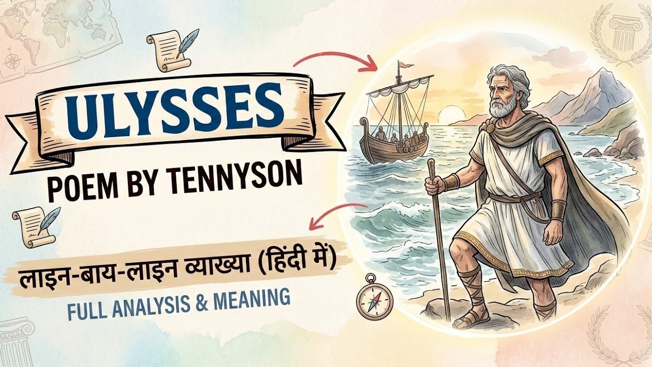 Ulysses: Poem by Alfred, Lord Tennyson || Line by Line Explanation in Hindi