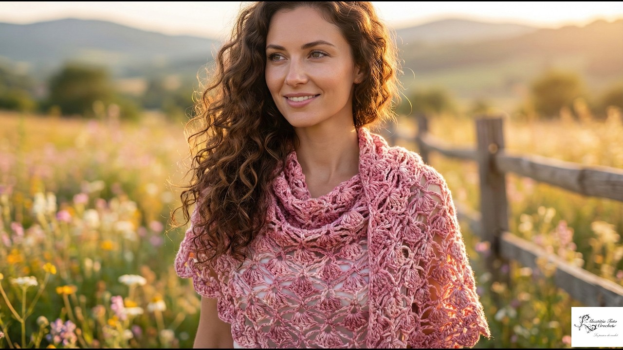 Tuto chèche, châle au crochet