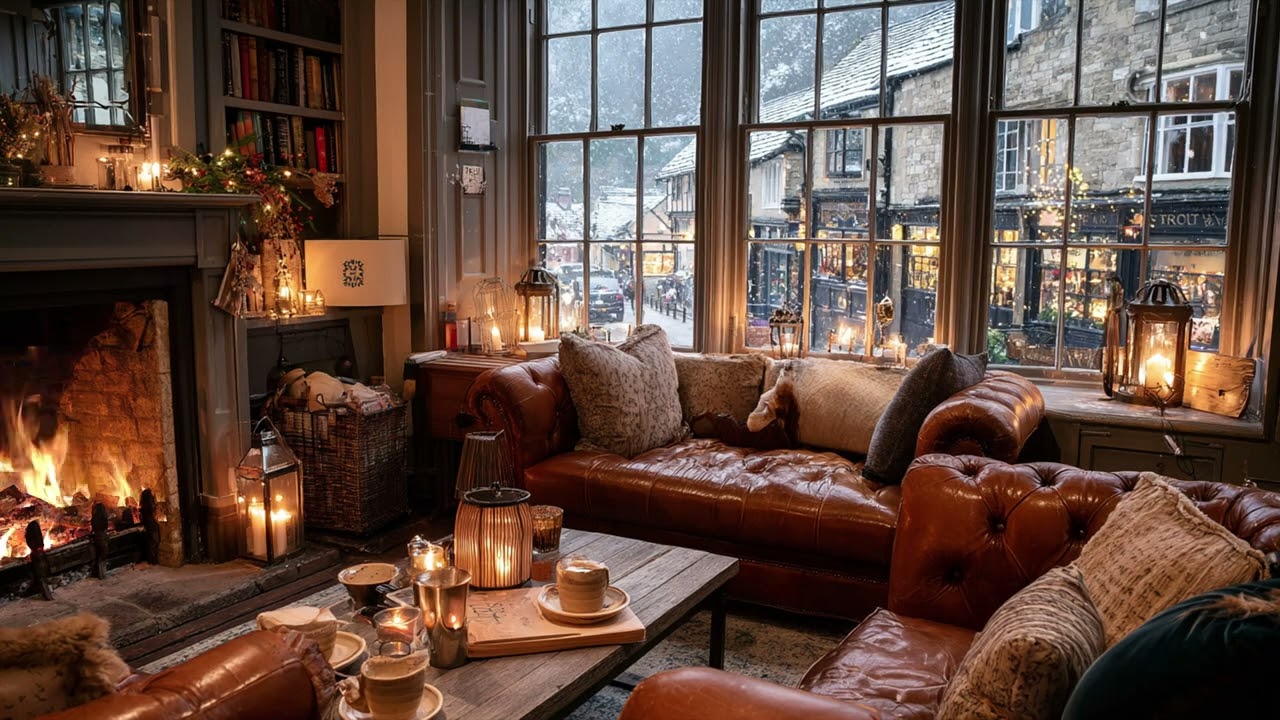 An Evening That Doesn’t Ask for Your Attention | Fire, Candlelight, and a Winter Street Below