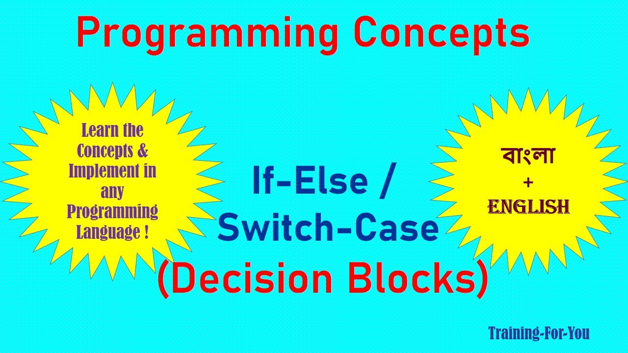 ProgrammingConcepts(Basics) DecisionBlocks If-Else Switch-Case Common in most Programming Languages