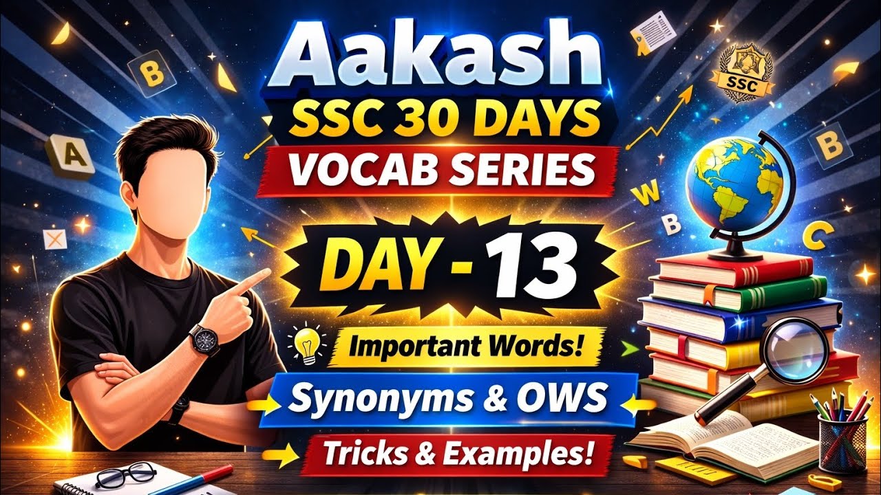 Day 13 | Synonyms & OWS | Aakash SSC 30 Days Vocab Series | Important Words for SSC Exams