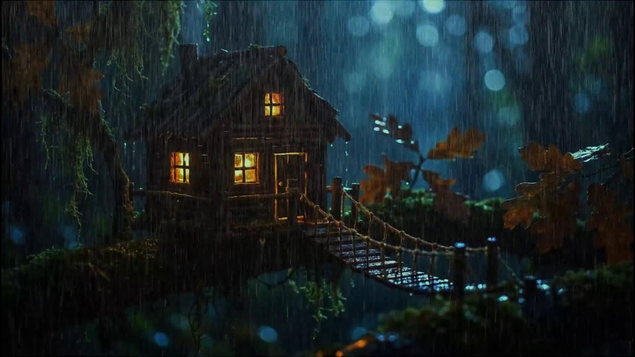 Rainstorm Sounds and Romantic Piano Melodies | Instant Calm & Deep Sleep | NO ADS