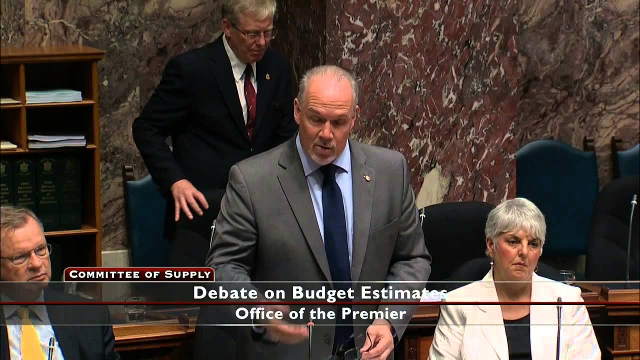 BCNDP Leader John Horgan asking questions for 2015 Premier&rsquo;s Estimates debate