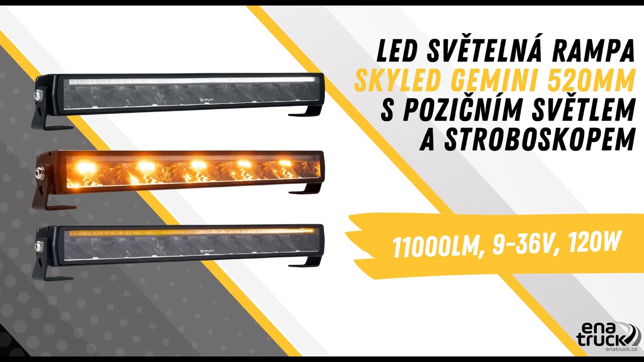 LED světelná rampa SKYLED GEMINI s bílým a oranžovým a stroboskopickým světlem
