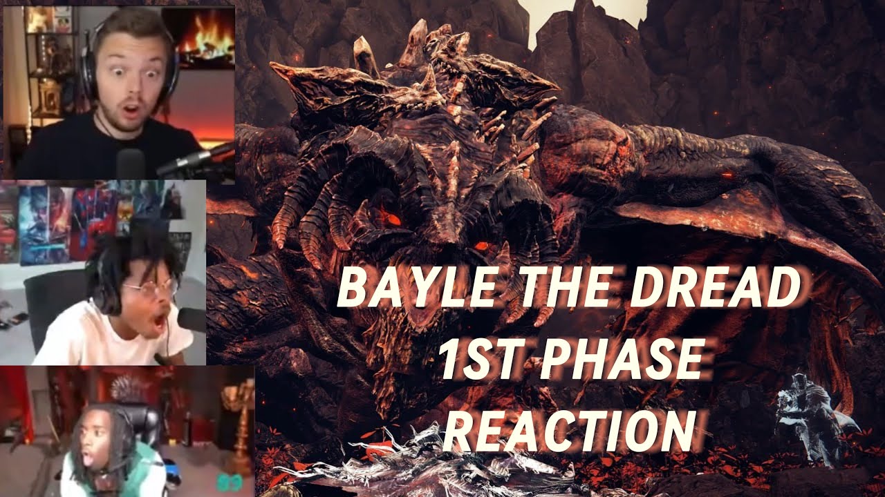 Elden Ring - Streamers Reaction to Bayle the Dread’s 1st Phase (Gameplay at the End with Build)