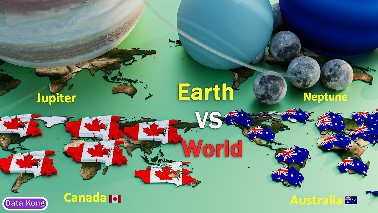 Country Size Comparison VS Earth