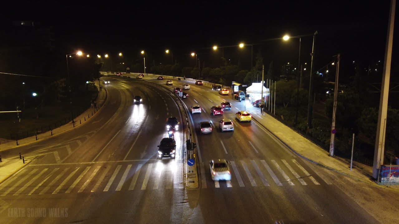 3hrs Night City Traffic Ambience for sleeping, relaxing | ASMR Ambient Sounds