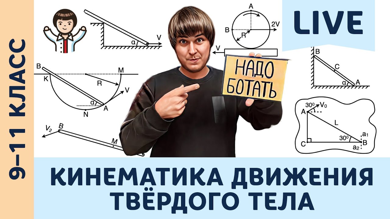 Кинематика движения твёрдого тела | Олимпиадная физика, Пенкин | 9, 10, 11 класс
