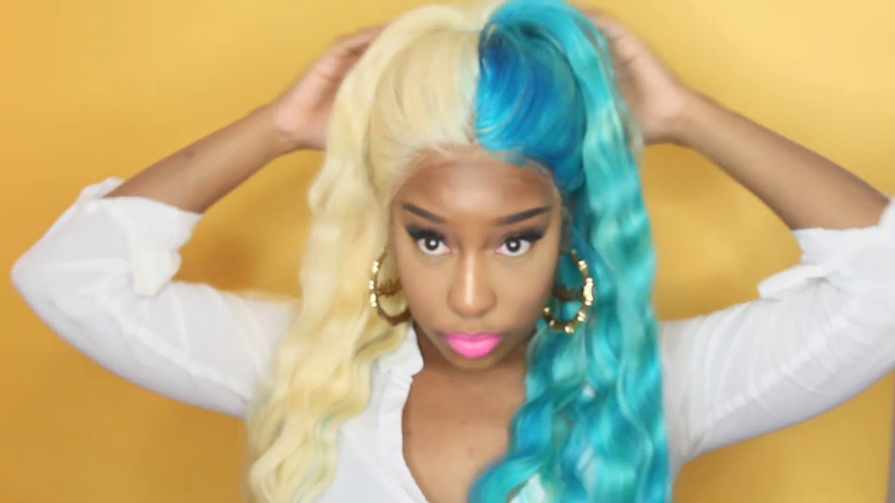 HOW TO: NICKI MINAJ “SHE FOR KEEPS” TURQUOISE & BLONDE HAIR TUTORIAL FT. EBONYBS REAL HAIR *2018*