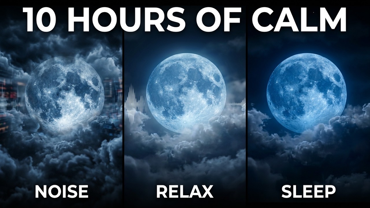 Peaceful Nighttime Ambience | Moonlight, Soft Clouds & Relaxing Soundscape