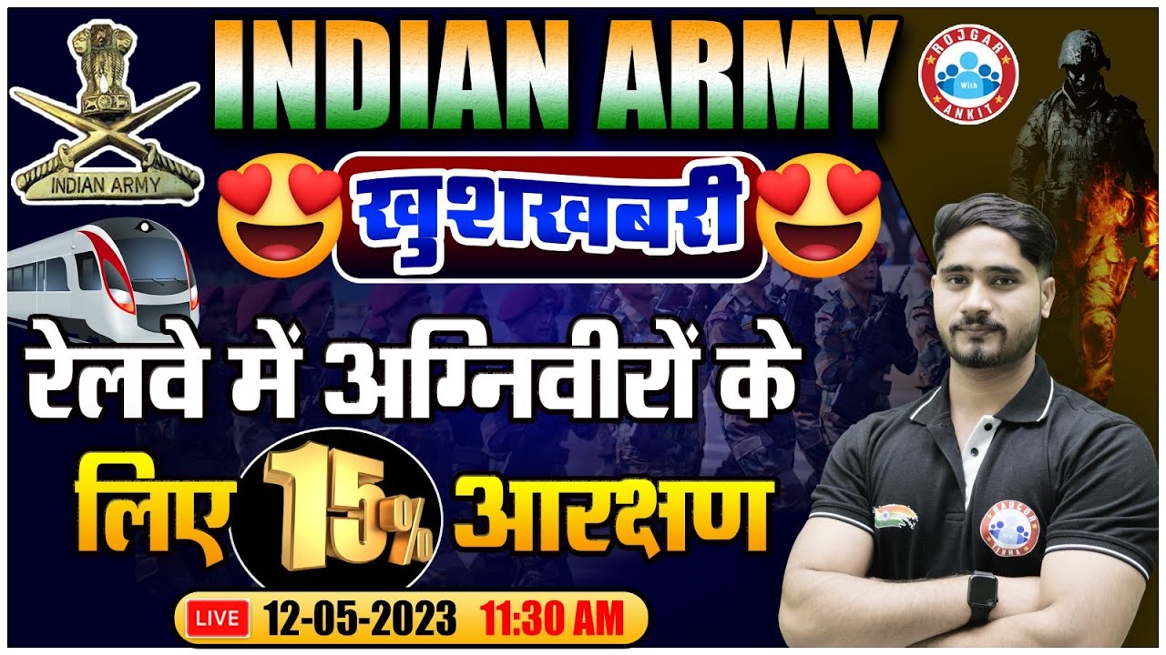 आर्मी अग्निवीरों के लिए अब रेलवे में भी 15% आरक्षण, Railway 15% Reservation for Agniveer Army Update