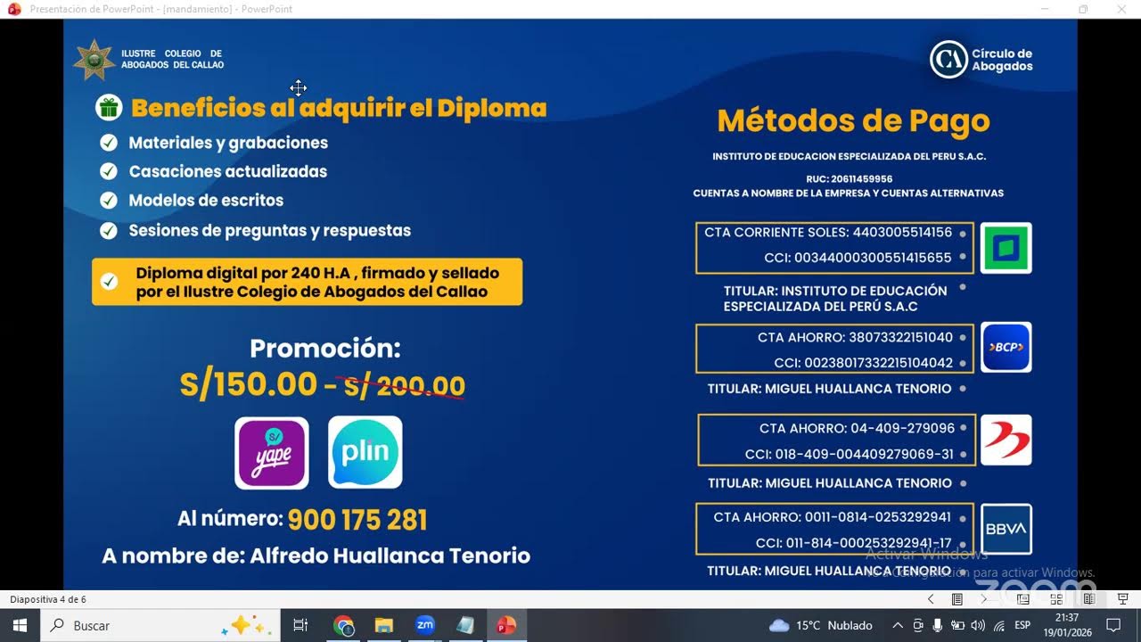 Diplomado Saneamiento Físico Legal de Predios Rurales a Cargo de Gobiernos Regionales