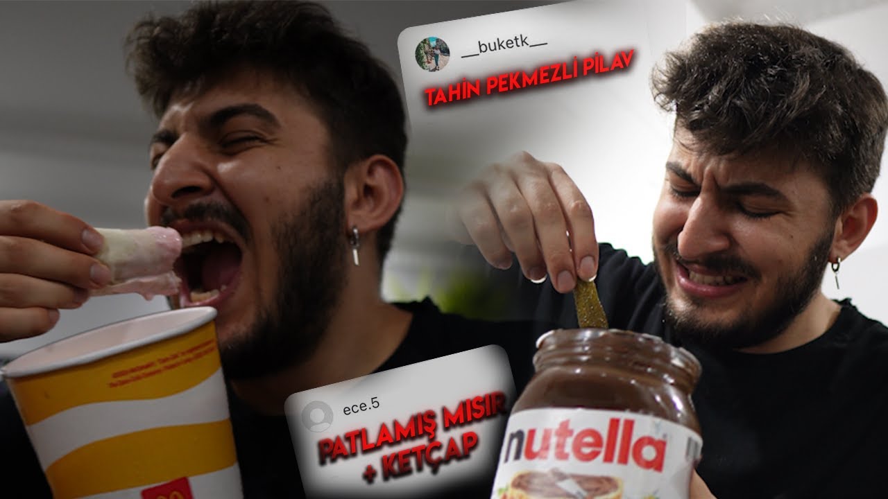 NUTELLALI TURŞU? MILKSHAKE'Lİ ÇİĞKÖFTE? | GARİP YEMEK KOMBOLARI w/@MENTOR