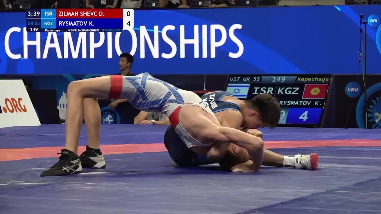 Repechage &bull; GR 55Kg &bull; David ZILMAN SHEVCHENKO (ISR) vs. Kuttubek RYSMATOV (KGZ)