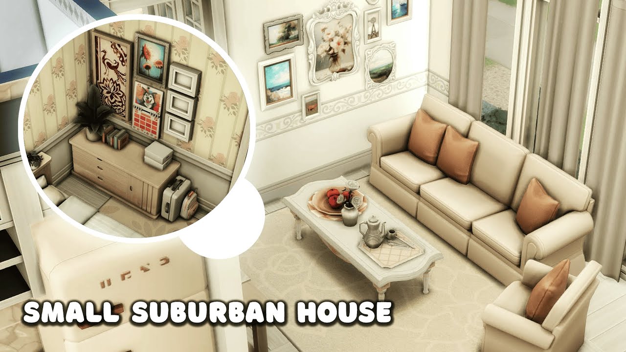 Small Suburban House | The Sims 4 Speed Build (no talking) + Stop Motion | No CC