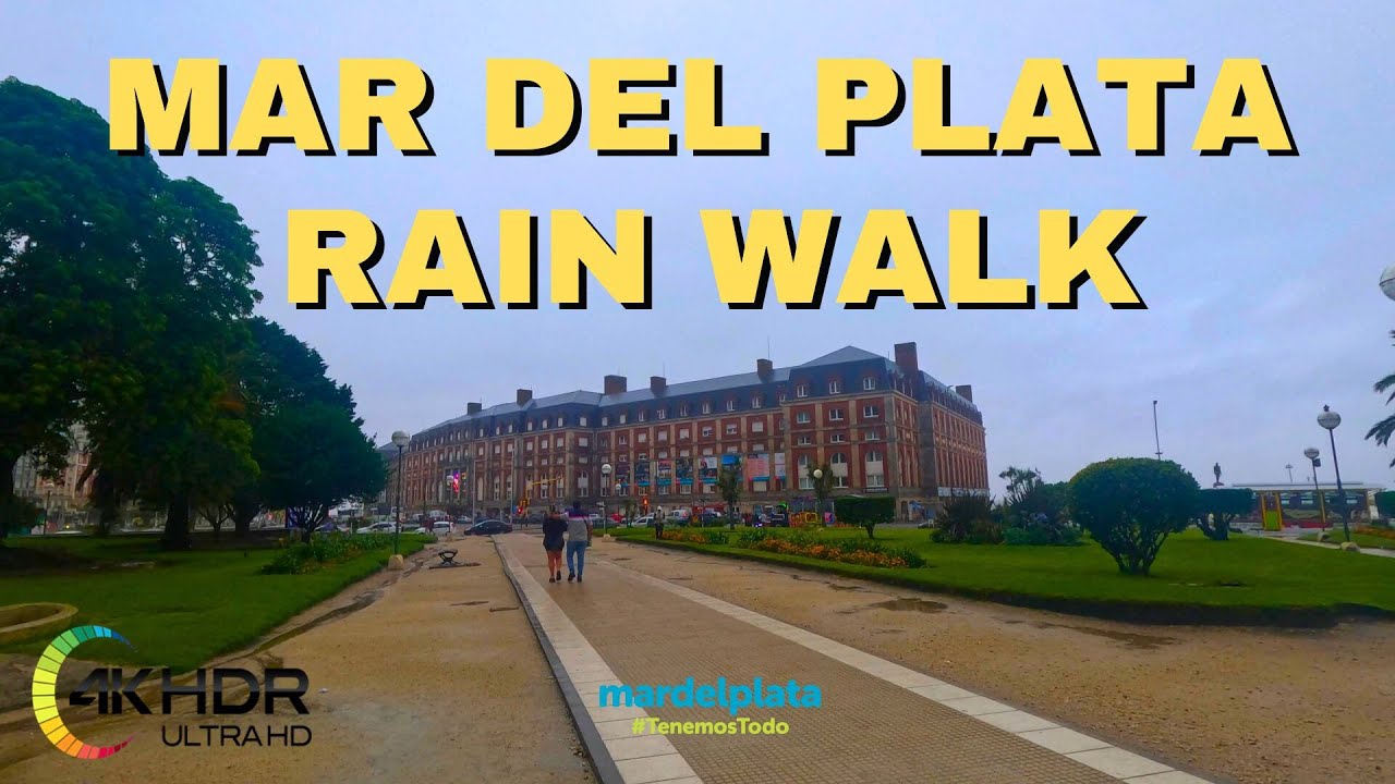 【5K】Caminando BAJO LAS INTENSAS LLUVIAS en MAR DEL PLATA | Full Tour 2024