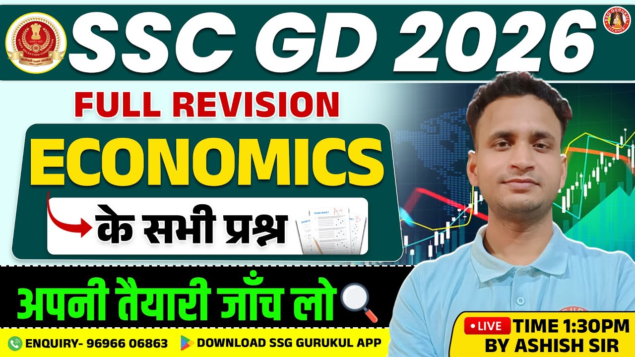 SSC GD GK/GS CLASS 2026 | SSC GD GK/GS MARATHON | SSC GD ECONOMICS PREVIOUS YEAR QUESTION PAPER