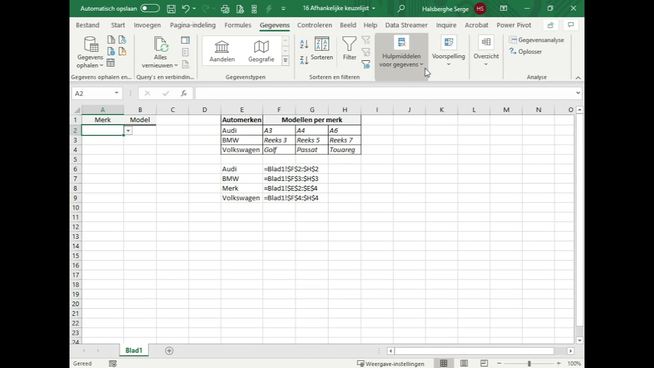 MS Excel in de praktijk   Oefening 16