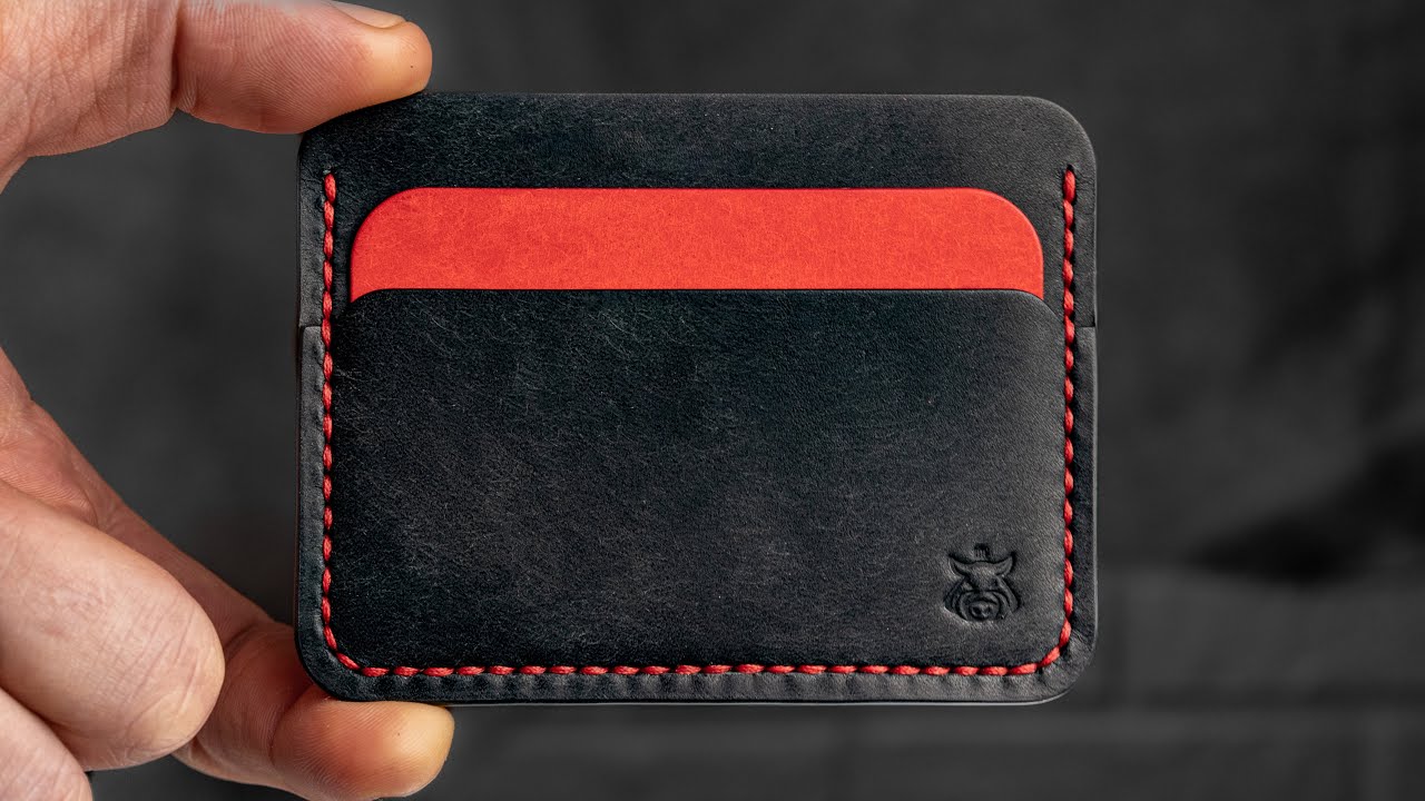 Making leather cardholder 