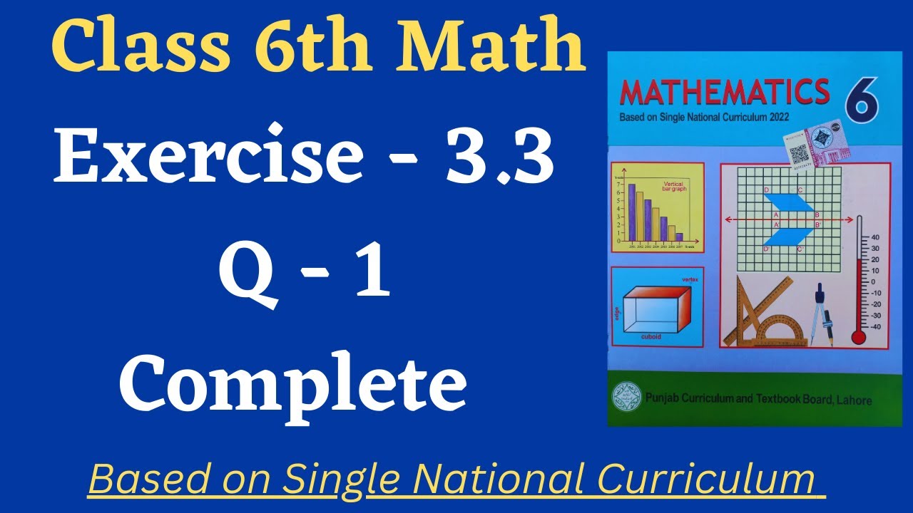 Class 6 Math New Book Exercise 3.3 [ Question 1 ] Class 6th Math New Book Unit 3 Exercise 3.3
