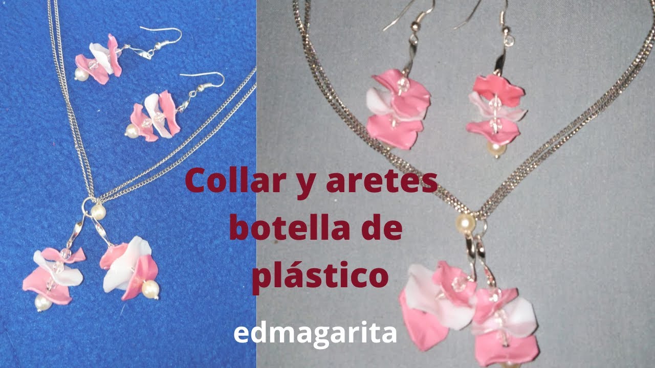 Collar y aretes con botella de plástico - Tutorial 06a