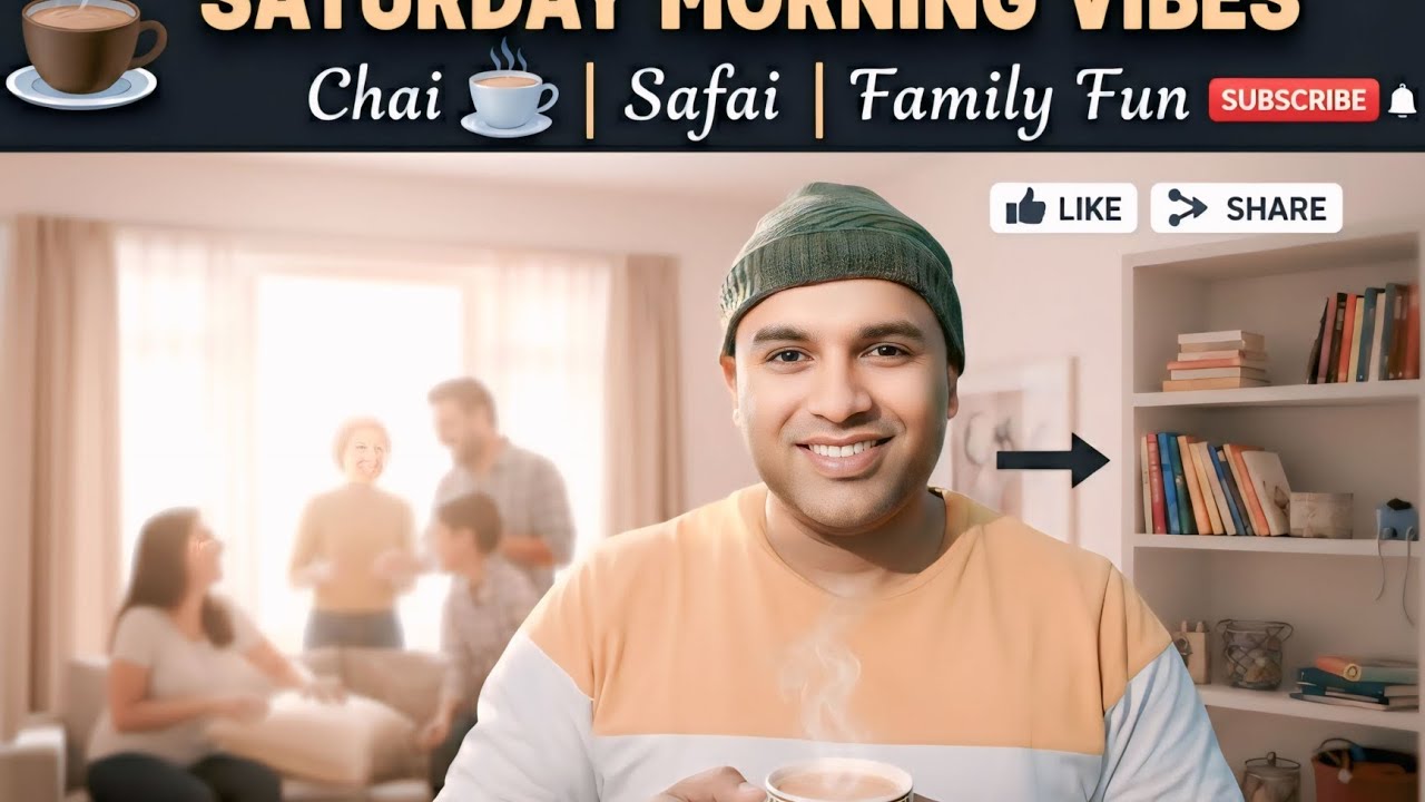 Subah ki chai ☕Ghar ki safai ya thoda organizingFamily ke saath light moments
