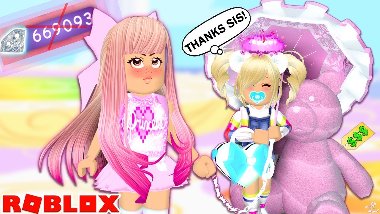 MY SPOILED LITTLE SISTER MADE ME BUY HER EVERYTHING IN ROYALE HIGH... Roblox Royale High