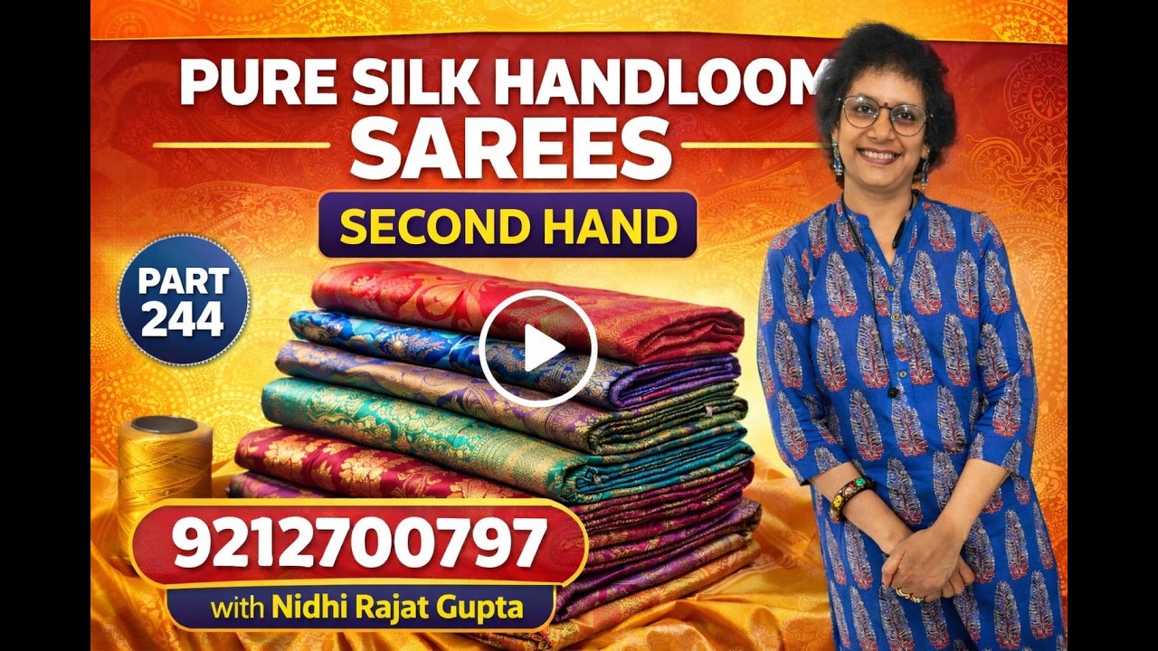 9212700797 Pure silk handloom used sarees/ Pure silk handloom second hand sarees| Part 244