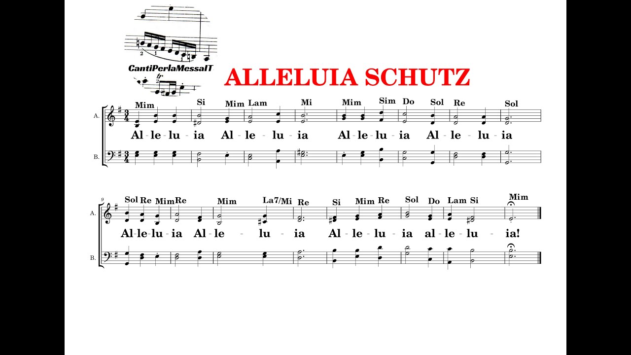 ALLELUIA SCHÜTZ spartito accordi testo (choir cantiperlamessaIT)