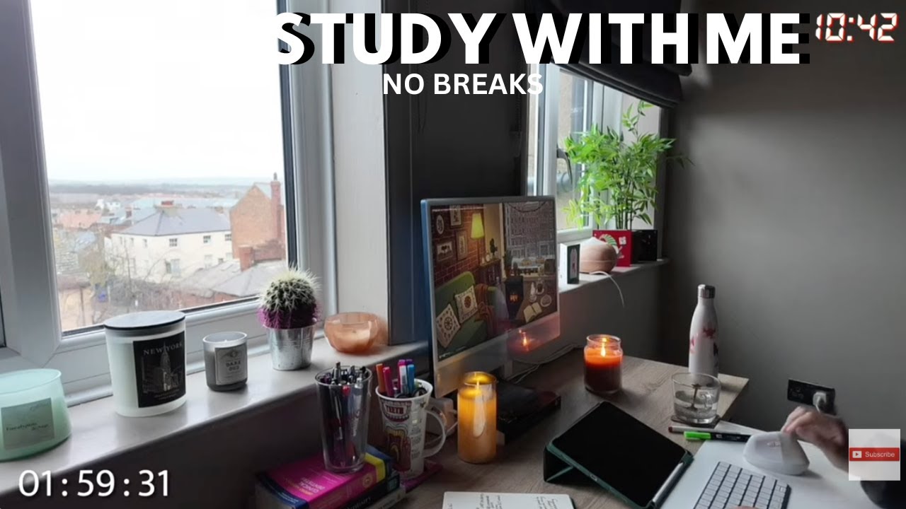 LIVE  🔴 2 Hour Study With Me | NO BREAKS | 🌧️ Rain Sounds